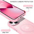 BENTOBEN Translucent Matte iPhone 13/14 Case, Slim Shockproof, Magsafe Compatible, Tender Pink, Protective Cover for