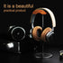 Headphone Stand Holder with Wood and Aluminum, Desktop Headset Stand for All Headphone Sizes (Black)