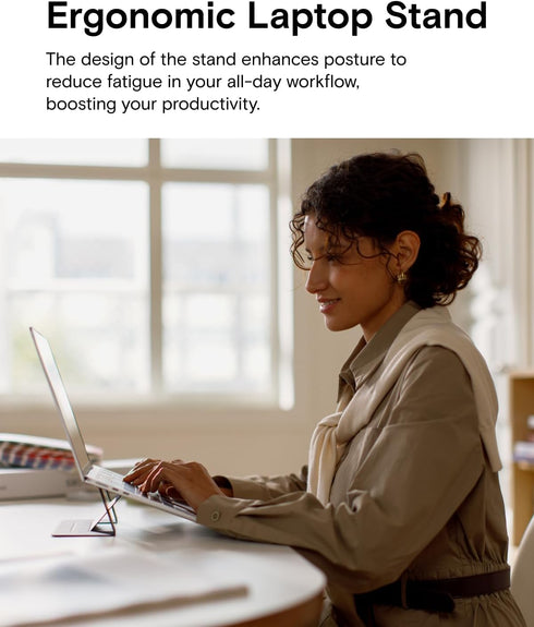 MOFT Invisible Slim Laptop Stand, Adhesive and Reusable, Adjustable for Laptops Up to 15.6", Grey