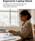 MOFT Invisible Slim Laptop Stand, Adhesive and Reusable, Adjustable for Laptops Up to 15.6", Grey