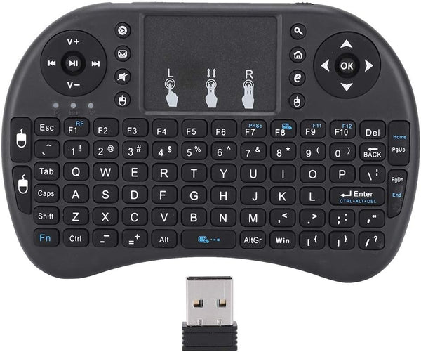 USB Mini Wireless Touch Keyboard, Portable Multifunction Wireless Keyboard with Touchpad for Smart TV/Win OS