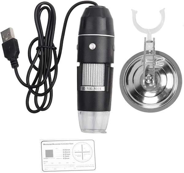 Marhynchus USB Microscope Camera, 0X-500X, Environmental Protection Matte Pattern Induction Dimming Digital Microscope
