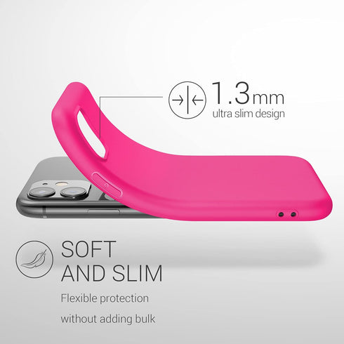 kwmobile Soft Slim Protective TPU Case for Apple iPhone 11 - Neon Pink