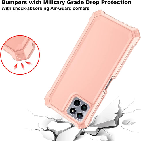 Ailiber Rose Gold Case for Boost Celero 5G Plus with Screen Protector, 2 Layer Structure Protection, Shockproof Bumper