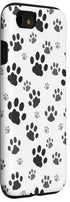 Cute Dog Paw Pattern Case for iPhone SE (2020), 7, 8 - Black & White Print for Puppy Lovers