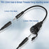QIANRENON 3.5mm TRS Threaded Fixed Waterproof Cable - 1/8 Male to Female Embedded Mount Stereo Adapter for Extension