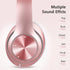 9S Over Ear Bluetooth Headphones, 60 Hours Playtime, Hi-Fi Stereo, Deep Bass, Foldable, Microphone, Rose Gold