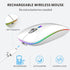 Uiosmuph G12 2.4G LED Wireless Mouse, Slim Rechargeable Silent Mouse, Portable USB Optical Wireless Computer Mice