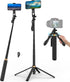 Free Fashion Selfie Stick Quadpod, 71" Phone Stand,Cell Phone Tripod with Wireless Remote, iPhone