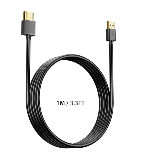 USB to HDMI Cord Cable, (1M / 3.3FT) USB 2.0 Male to HDMI Male Adapter for Charging Devices with HDMI Ports from USB