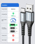 SUNGUY USB to USB C Cable 1.5FT, 10Pack USB A to USB C Charger Cord, 3A Fast Charging for iPhone/Samsung