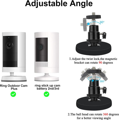 VVHOOY 2Pack Battery(2nd, 3rd), Magnetic Camera Mount Compatible with Ring Stick up Cam Ring Outdoor Cam Plus,Outdoor