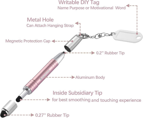 Easy Grip Kids Stylus Pen for iPad, iPhone, Chromebook, Android, Fire Edition Tablet - Capacitive Touch Screen - Rose