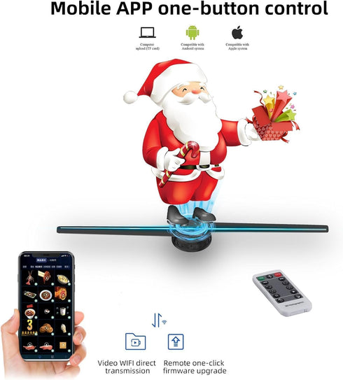 Hologram 3D Fan, 16.5" HD LED Holographic Fan with 700 Video Library for Advertising and Events