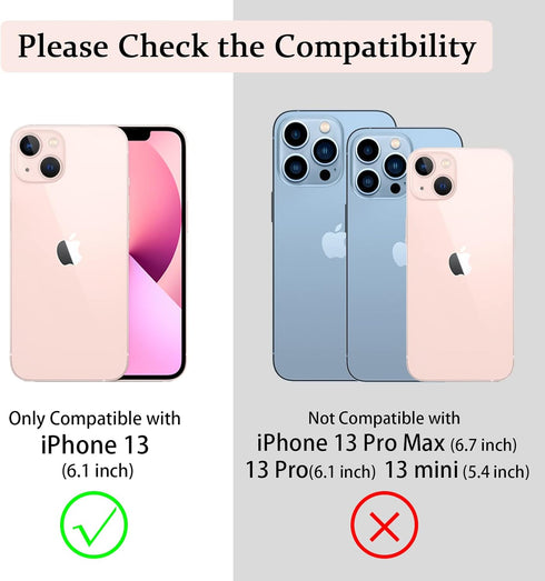 PELEPUES Shockproof Case for iPhone 13, Military Grade Cover with Embedded Finger Ring and Reinforced Metal Stand (Blue)