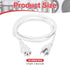 MECCANIXITY 3ft 18 18/3 C13 5-15P 10A 125V 3-Prong AWG White Universal Power Cord to NEMA Extension Power Cord