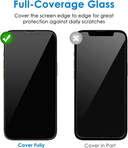 JETech 2-Pack iPhone 13 Pro Max Screen Protector, 6.7-Inch, Full Coverage Tempered Glass, HD Clear, Auto Alignment Tool.