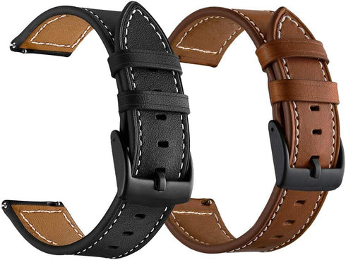 LDFAS Leather Band for Galaxy Watch 7/6 Classic 47mm 43mm, 20mm Strap Compatible with Samsung Galaxy Watch