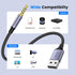 MOSWAG USB to 3.5mm, USB to Audio Jack Adapter with Microphone, USB Male to 3.5mm Male AUX Stereo Audio Converter, Nylon Braided Headphone Jack to USB AUX Cable for PC, Laptop, Windows, Home Stereo