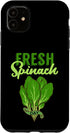 Spinach Vegetable Lover Apparel iPhone 11 Spinach Fresh Vegetable Lover Vegetarian Farmer Gardener Case