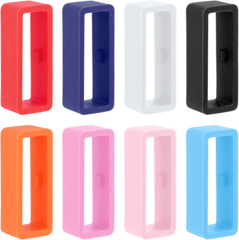 8pcs 0.79 Inch Watch Strap Holder Loop, Multi Colors Silicone Watch Band Keeper, Watch Fastener Rings for Smartwatch