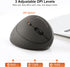 SANWA 2.4G Wireless Ergonomic Mouse, Optical Vertical Ergo Mice for Small Hands, 800/1200/1600 DPI, Black