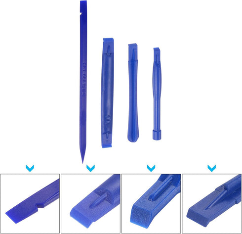 uxcell 8in1 Electronics Repair Tool Kit, Plastic Pry Bar, Cleaning Brush for Screen Glue Removal