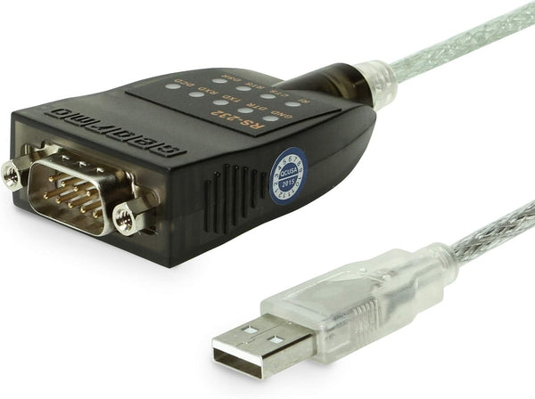 Gearmo USB to RS-232 Serial Adapter with LED Indicators, Windows 11 Support