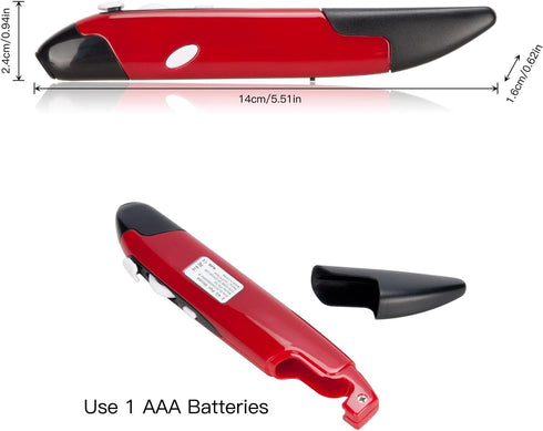 lychee Wireless Optical Pocket Pen Mouse, 2.4GHZ USB Wireless Optical Pen Mouse with Adjustable DPI for PC Laptop