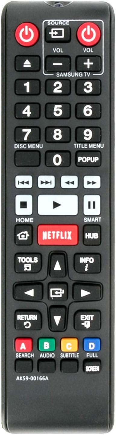 Replacement Remote Control AK59-00166A for Samsung Blu-ray Player BD-FM59C/ZA BD-FM59/ZA BD-F5900/ZA BD-F7500/ZA