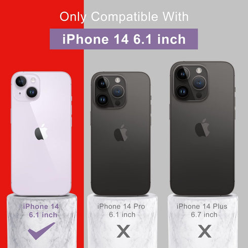 DEENAKIN iPhone 14 Case, Red Soft Liquid Silicone with Enhanced Camera Protection & Screen Protector