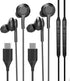 USB C Wired Earbud Type 2Pack - Headphone with Microphone for School Chromebook Computer Audifono Compatible for
