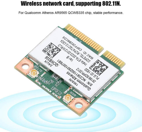 ASHATA Network Card for Qualcomm AR9565 QCWB335, 150M Mini PCI-E Bluetooth Wireless Network Card for HP/DELL/ACER