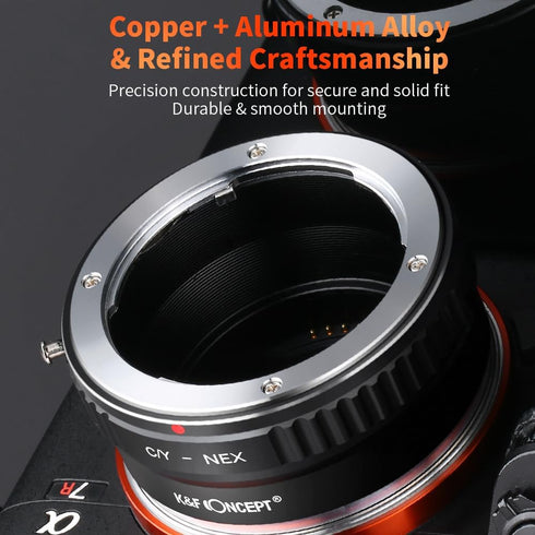 K&F Concept Lens Mount Adapter for Contax/Yashica (C/Y) Lens to Sony Alpha NEX E-Mount Camera