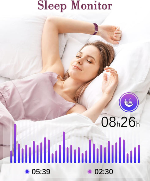 Smart Watches for Women, LYNN2 Fitness Tracker Watch Compatible with iPhone Android, Heart Rate Monitor, Waterproof
