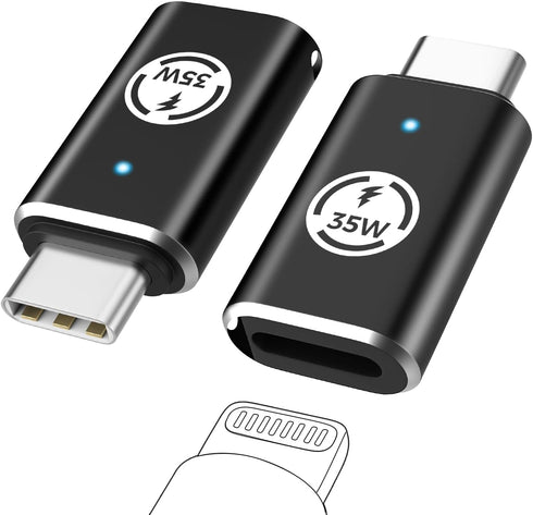 MoKo Lightning Female to USB C Male Adapter 2Pack, Lightning USB C Adaptor for iPhone 15/16 Pro/Max, Galaxy S24