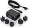 Universal 100V-220V Travel Converter, 250W Voltage Converter with 4 USB Charging Ports and 3 AC Plugs for Curlers