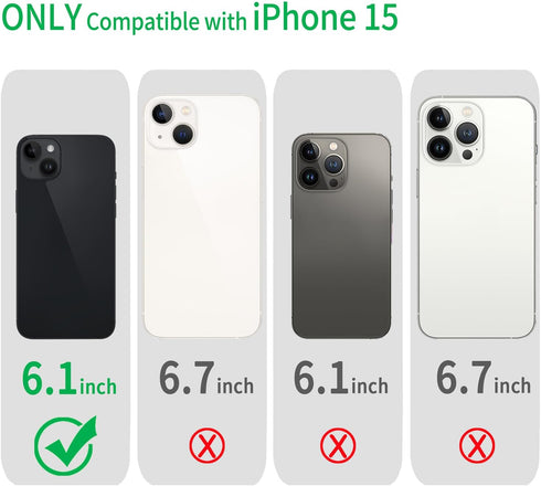 JJGoo Glitter Case Compatible with iPhone 15, Clear Transparent Soft TPU Sparkle Anti-Scratch Shockproof Protective