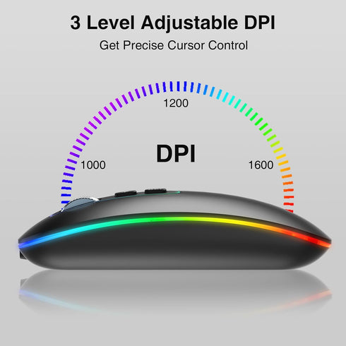 cimetech Bluetooth Mouse, Wireless Rechargeable Mouse with Dual Mode (Bluetooth 5.1 and 2.4G), Compatible with iPad, PC