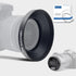 55mm Universal Metal Lens Hood, Wide Angle Compatible with All 55mm Brands + 1pcs 55mm Lens Cap