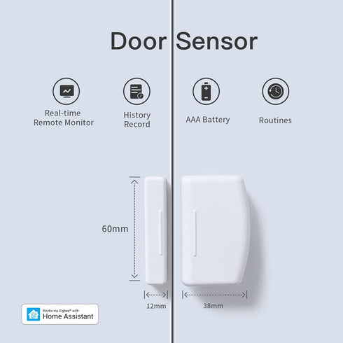 THIRDREALITY Zigbee Contact Sensor 2 Pack, Door and Window Monitor, Works with Home Assistant, SmartThings, Hub Required