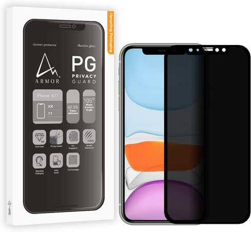 ARMOR Flexible Glass 2.5D Full Coverage Screen Protector for iPhone 11 / XR, Privacy Guard with 9H Hardness