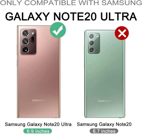 Dexnor for Galaxy Note 20 Ultra Case with Screen Protector, Clear Electroplated Metal 360 Full Body Rugged