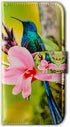 Case for iPhone XR, Hummingbird Pink Flower Leather Flip Wallet Case with Card Slot Holder for iPhone XR