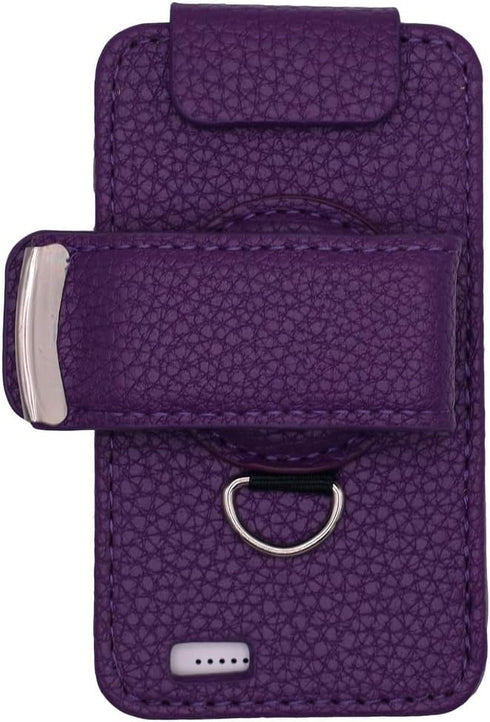 Dexcom G7/G6 Receiver Fitted Leather Case with Screen Protector & Lanyard (Purple)