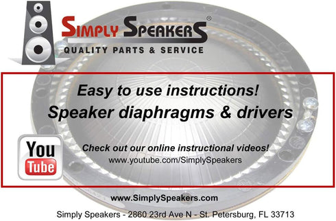 SS Audio Electro Voice Aftermarket Speaker Replacement Horn Diaphragm, DH3