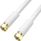 Postta Coaxial Cable (6 Feet), Triple Shielded Digital RG6 Antenna Cable with F-Male Connector Pin, White