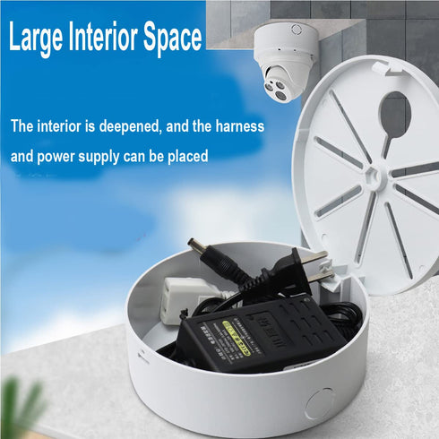 2 Pack Universal Camera Junction Box, Outdoor Bullet Security Camera Mount Box, Bracket Hide Cable, Base Junction Box