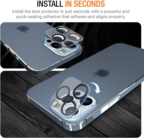 Trianium Clear Camera Lens Screen Protector 3 Pack for iPhone 13 Pro/Pro Max (2021, 6.1"/6.7") - Night Shooting Support