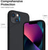 ORNARTO iPhone 13 Case 6.1" - Slim Liquid Silicone, 3 Layers, Full Coverage Soft Gel Rubber - Midnight Color